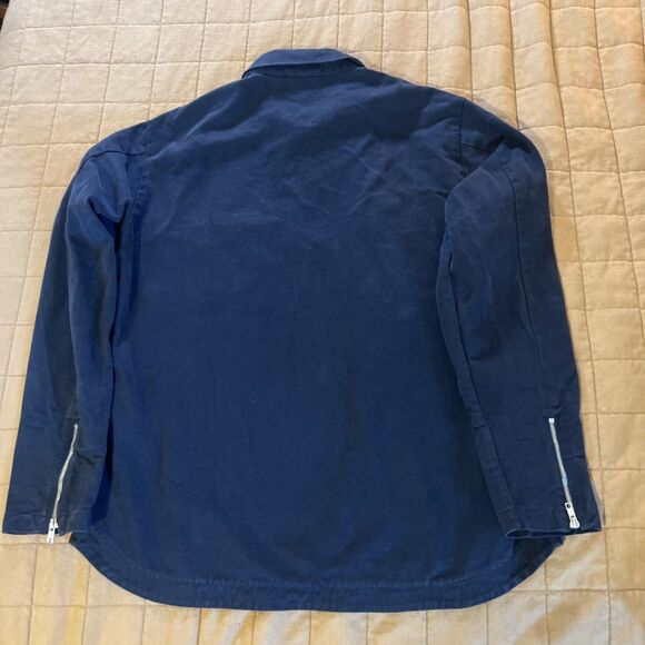 Bonne Amsterdam XL Navy Cotton Twill Workwear Half Zip Shirt EU Made Utility - Picture 4 of 8